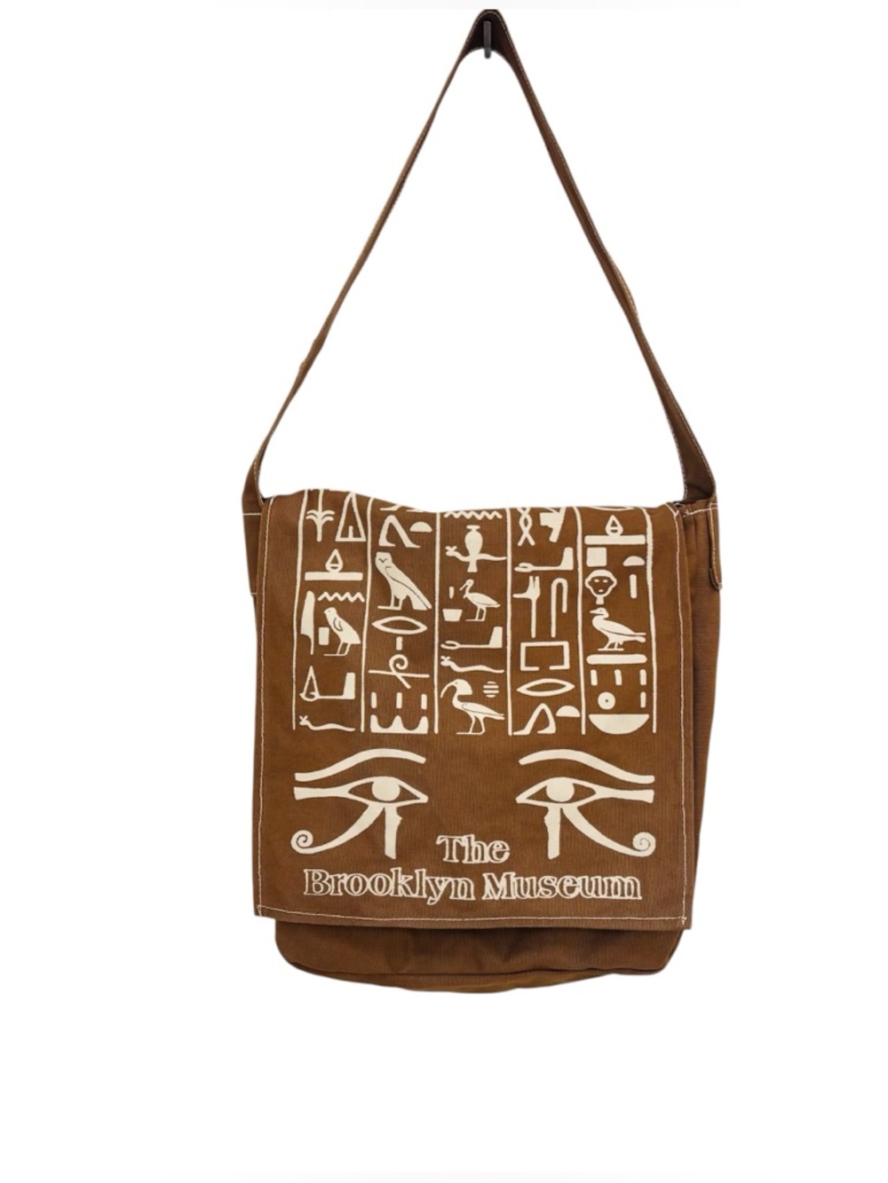 Vintage Brooklyn Museum Canvas Messenger Bag Egyptian Hieroglyphs Eye of Horus